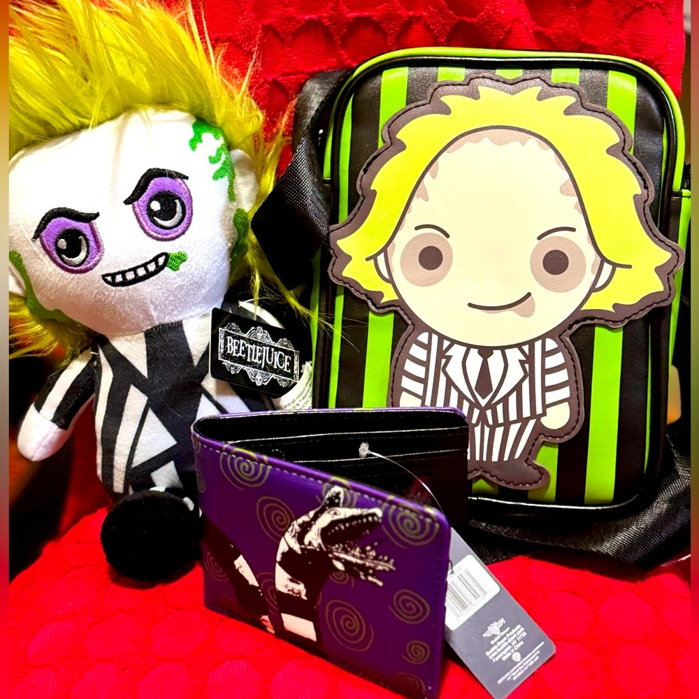Buckle-Down Beetlejuice Set WB Official Bag/Wallet/Plushie NWT